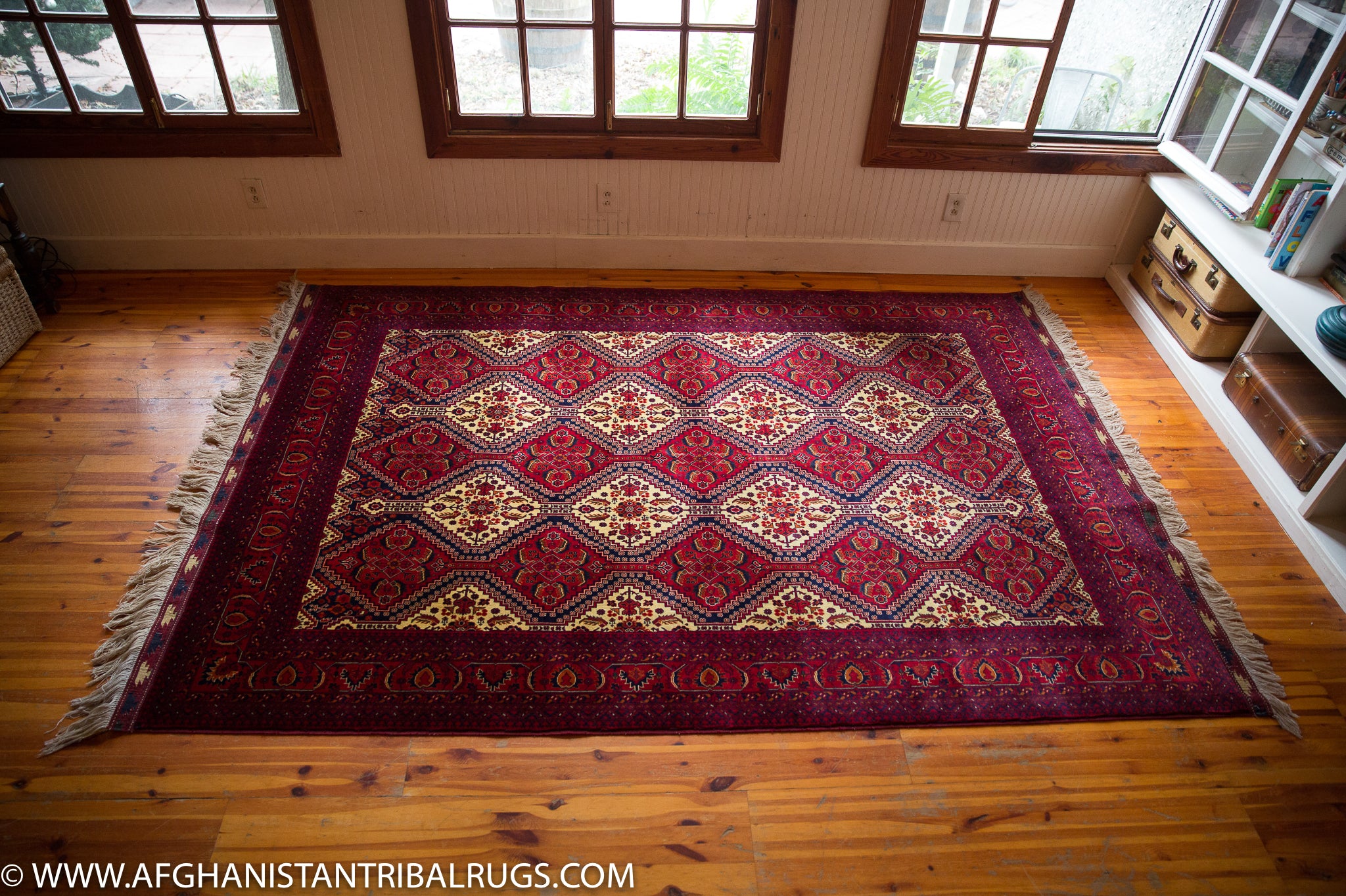 Handmade Bokhara Afghan Rug designed by Yousufyabi
