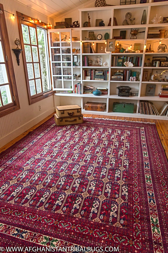 Royal Bokhara Afghan Rug (Large) designed by Shotori Bagmal 